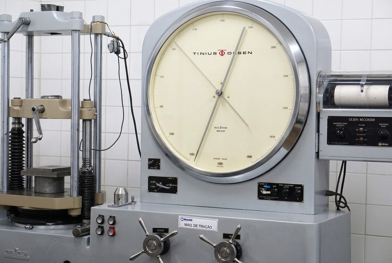Máquina de ensaio de tração no laboratório da Mercante